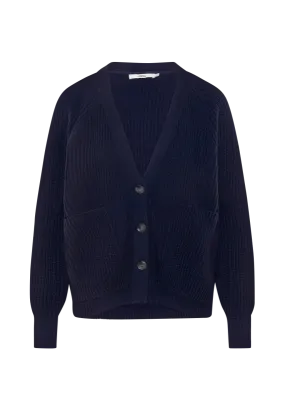 0039 ITALY LARA Cashmere/Wool Cardigan in Navy 