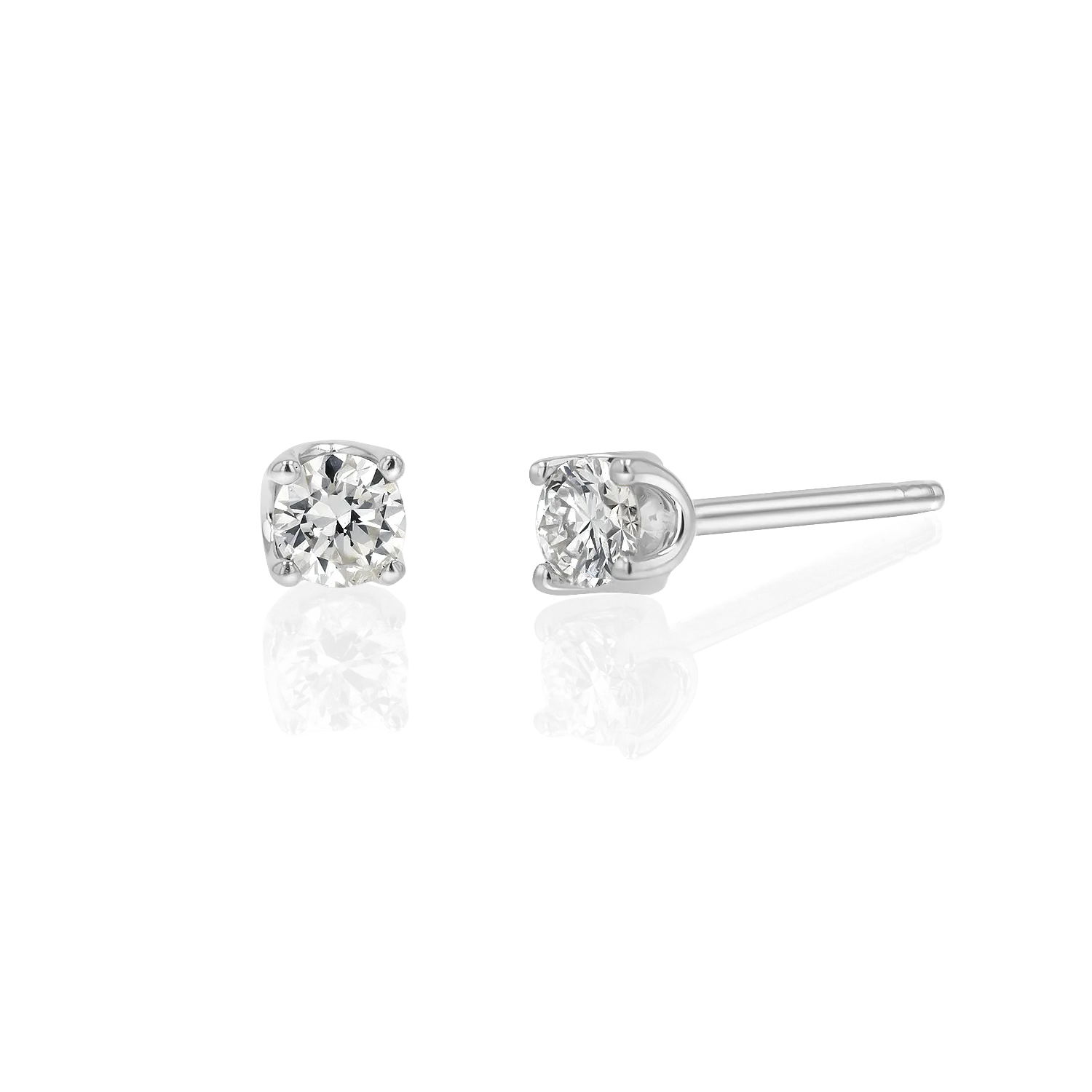 14K Gold Solitaire Studs