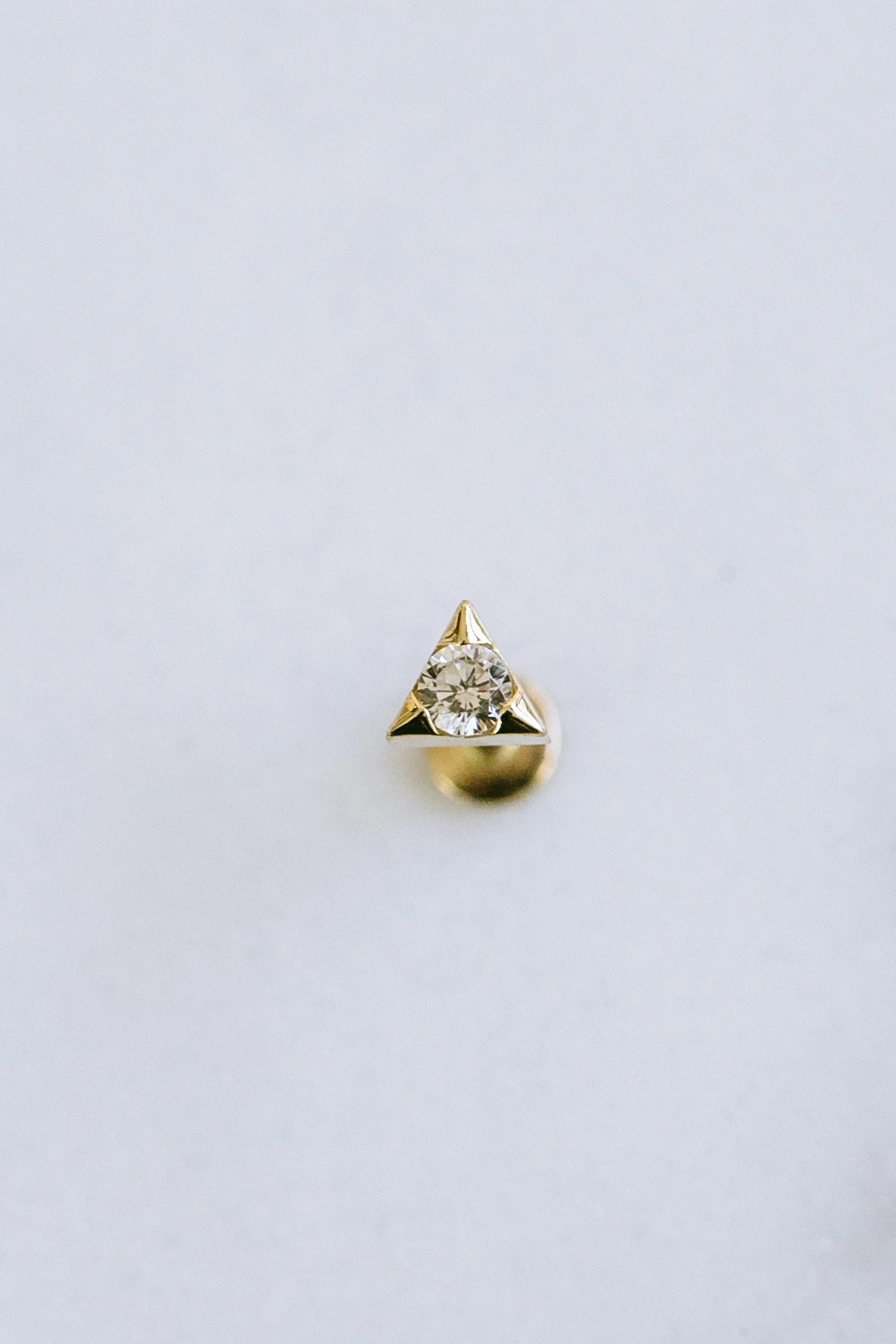 14k Real Gold Cz Cute Skull Forward Helix Cartilage Tragus Inner Conch Ear Stud Post Internally Threaded Earring Labret