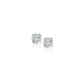 14k White Gold Diamond Four Prong Stud Earrings (1/4 cttw)-rx30607