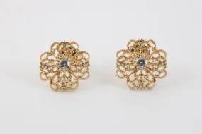 14k Yellow Gold 0.26tcw Diamond Flower Stud Earrings (2.51g.)