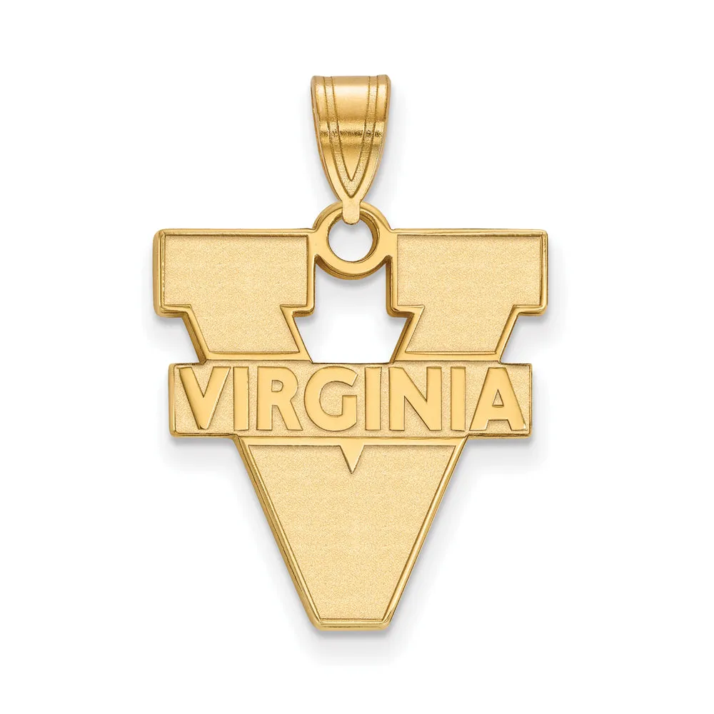 14k Yellow Gold U. of Virginia Large 'V' Logo Pendant