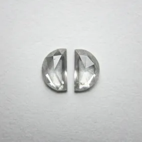 2pc 0.50cttw 5.42x3.22x1.53mm Half Moon Rosecut Matching Pair 18236-07