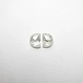 2pc 0.91cttw 5.53x4.22x2.16mm Half Moon Rosecut Matching Pair 18454-13