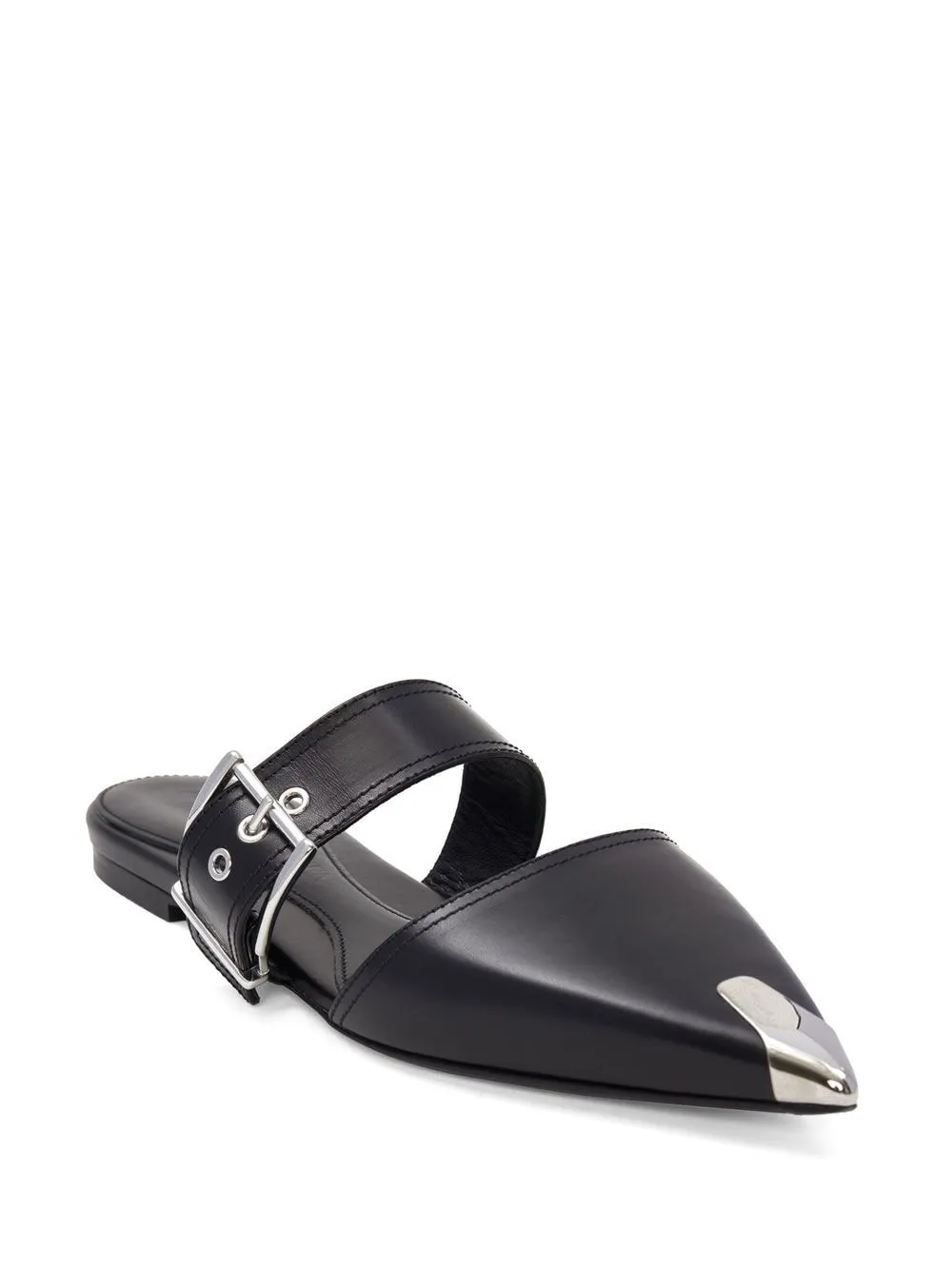 Alexander McQueen    Alexander Mc Queen Buckled Leather Mules