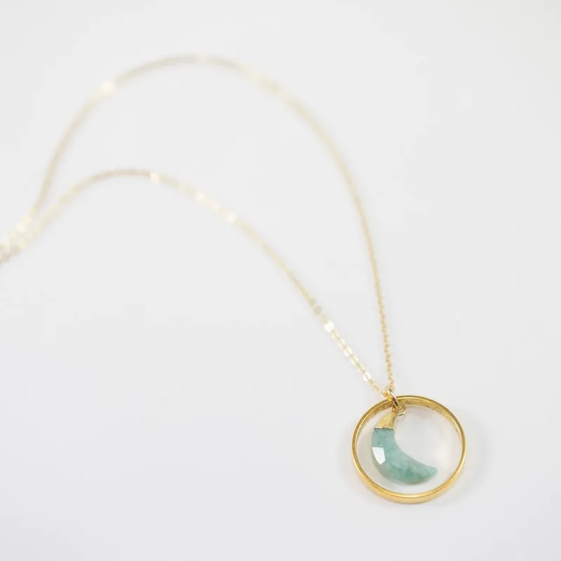 Amazonite Moon Halo Necklace