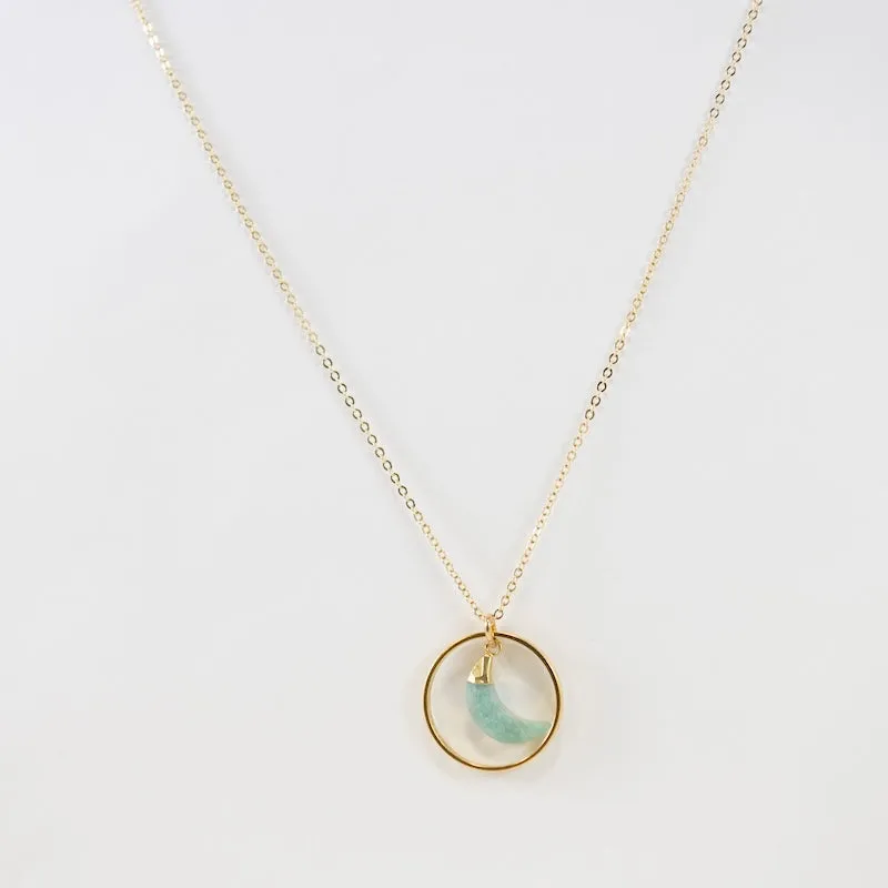 Amazonite Moon Halo Necklace