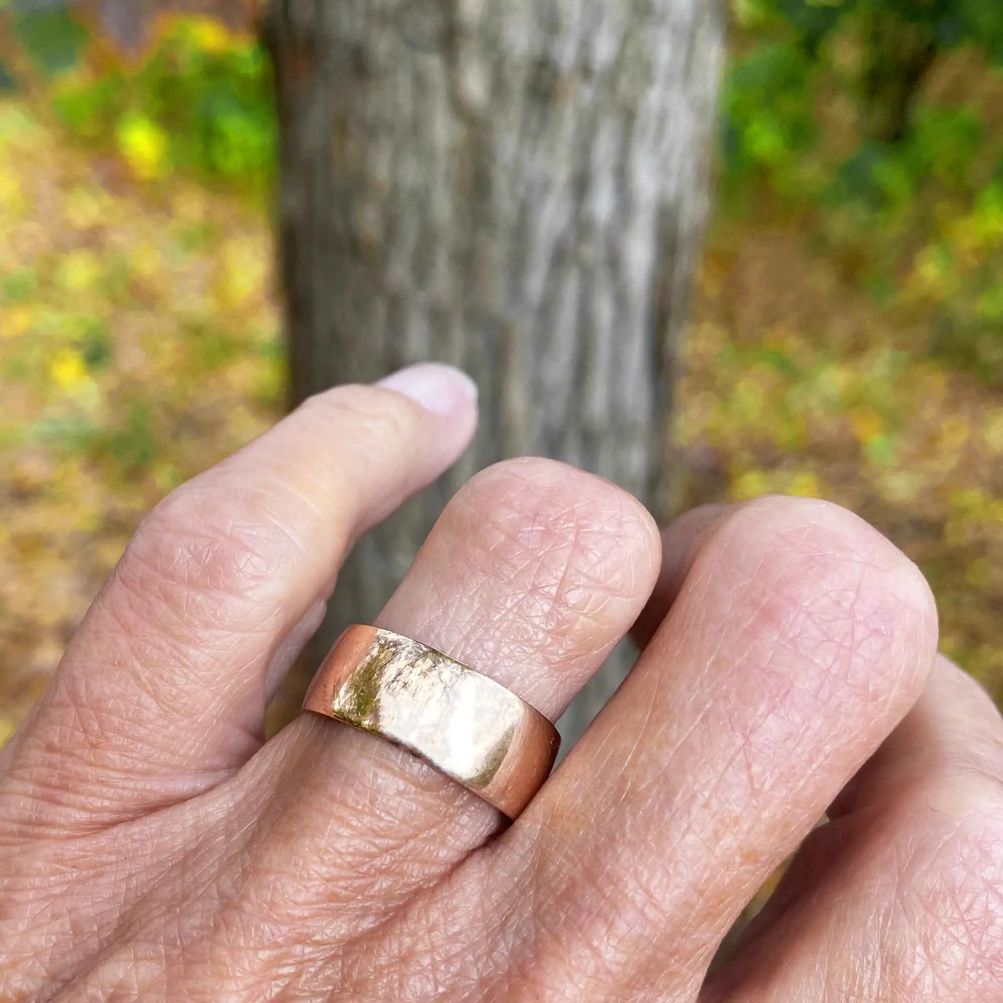 Antique Wide 18K Gold Wedding Band Ring