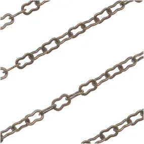 Antiqued Brass Fancy Krinkle Chain, 2mm, by the Foot