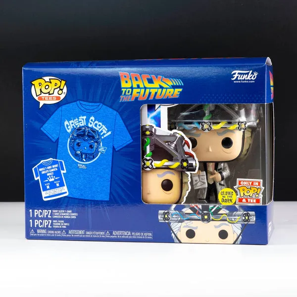 Back To The Future Doc Brown with Helmet Pop! Vinyl and Tee Set