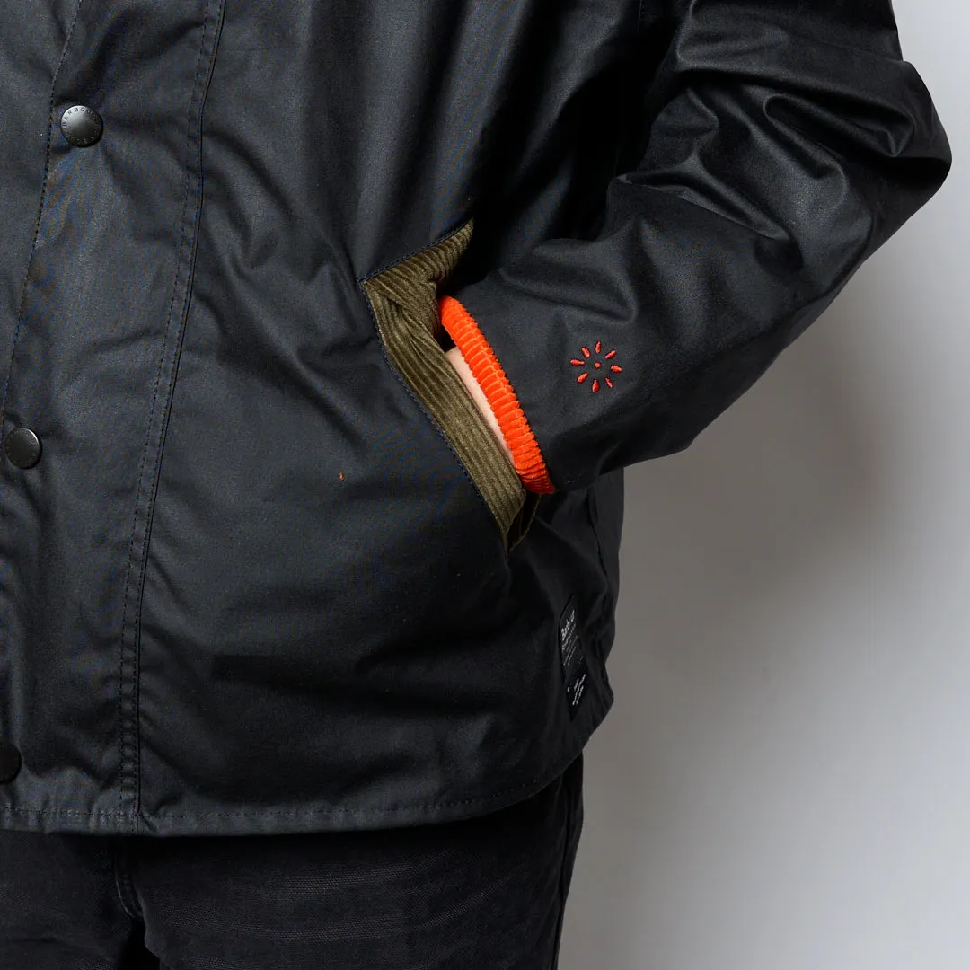 Barbour x Flower Mountain - Mountain OS Transport Wax Nylon Jacket (Navy/Orange)