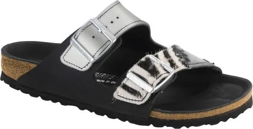 Birkenstock mules Arizona Patchwork Zebra black natural leather