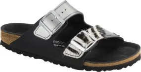 Birkenstock mules Arizona Patchwork Zebra black natural leather