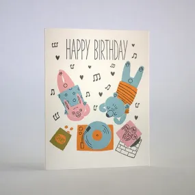 Birthday Record Player Card