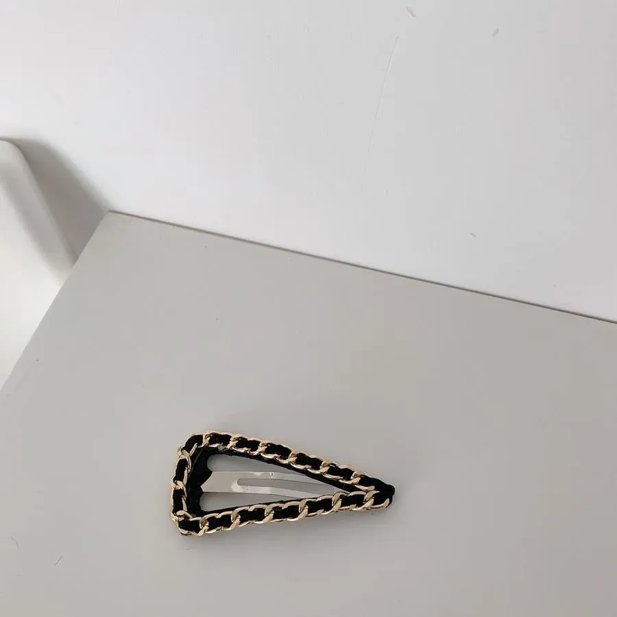 Black Gold Chain Hair Clip