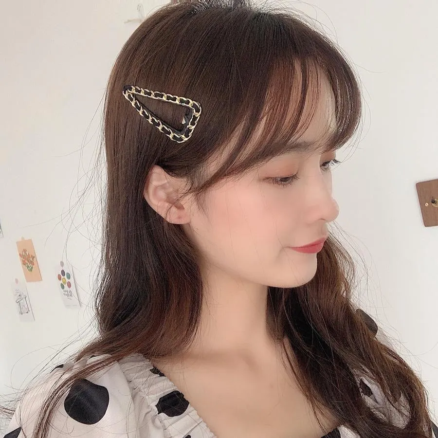 Black Gold Chain Hair Clip