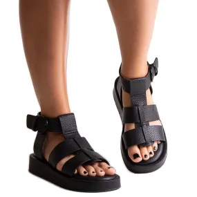 Black platform sandals Big Star NN274071