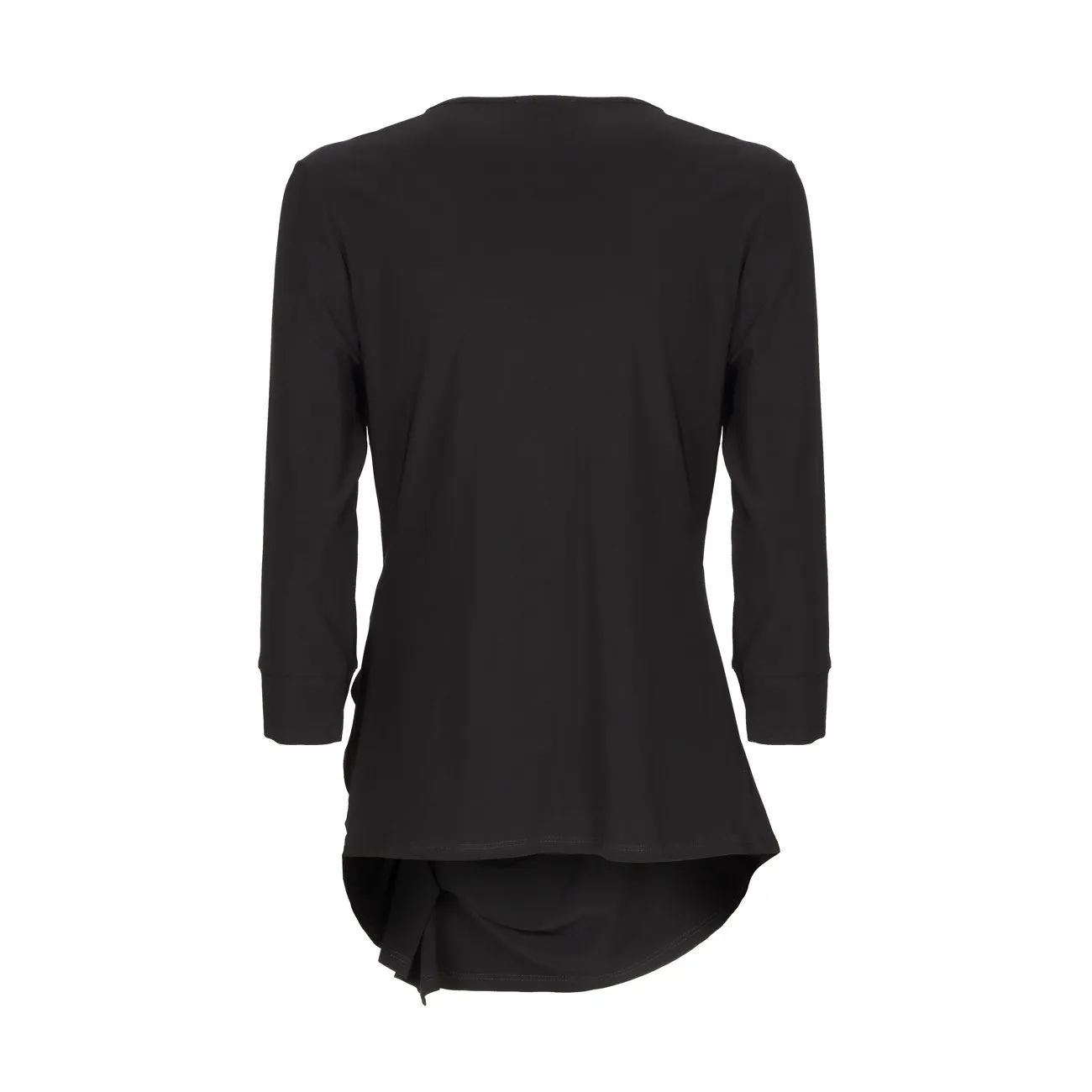 BLUSA CON DRAPPEGGIO LATERALE E V NECK Donna Nero