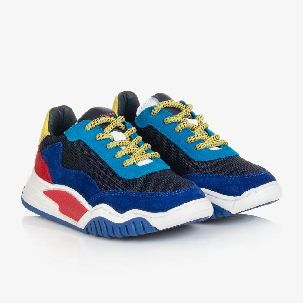 Boys Blue Colourblock Mesh Trainers