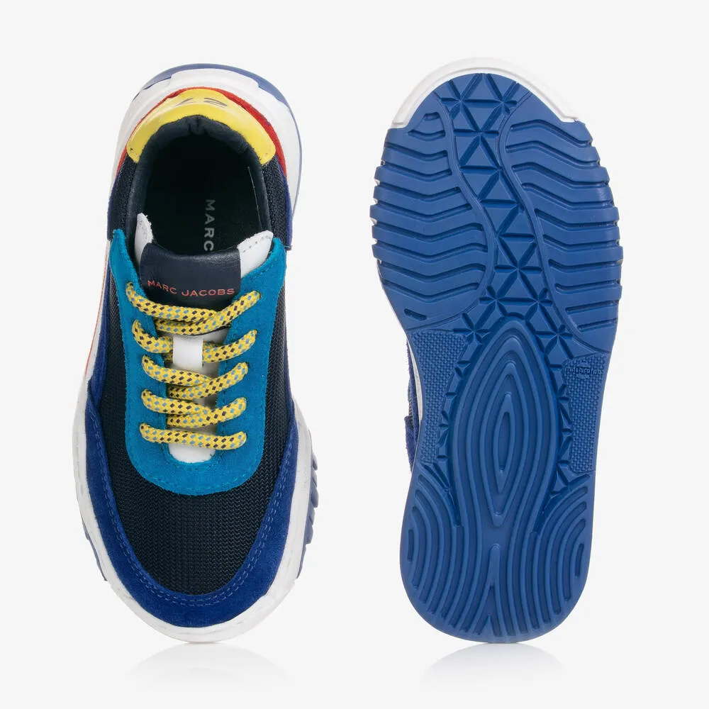 Boys Blue Colourblock Mesh Trainers