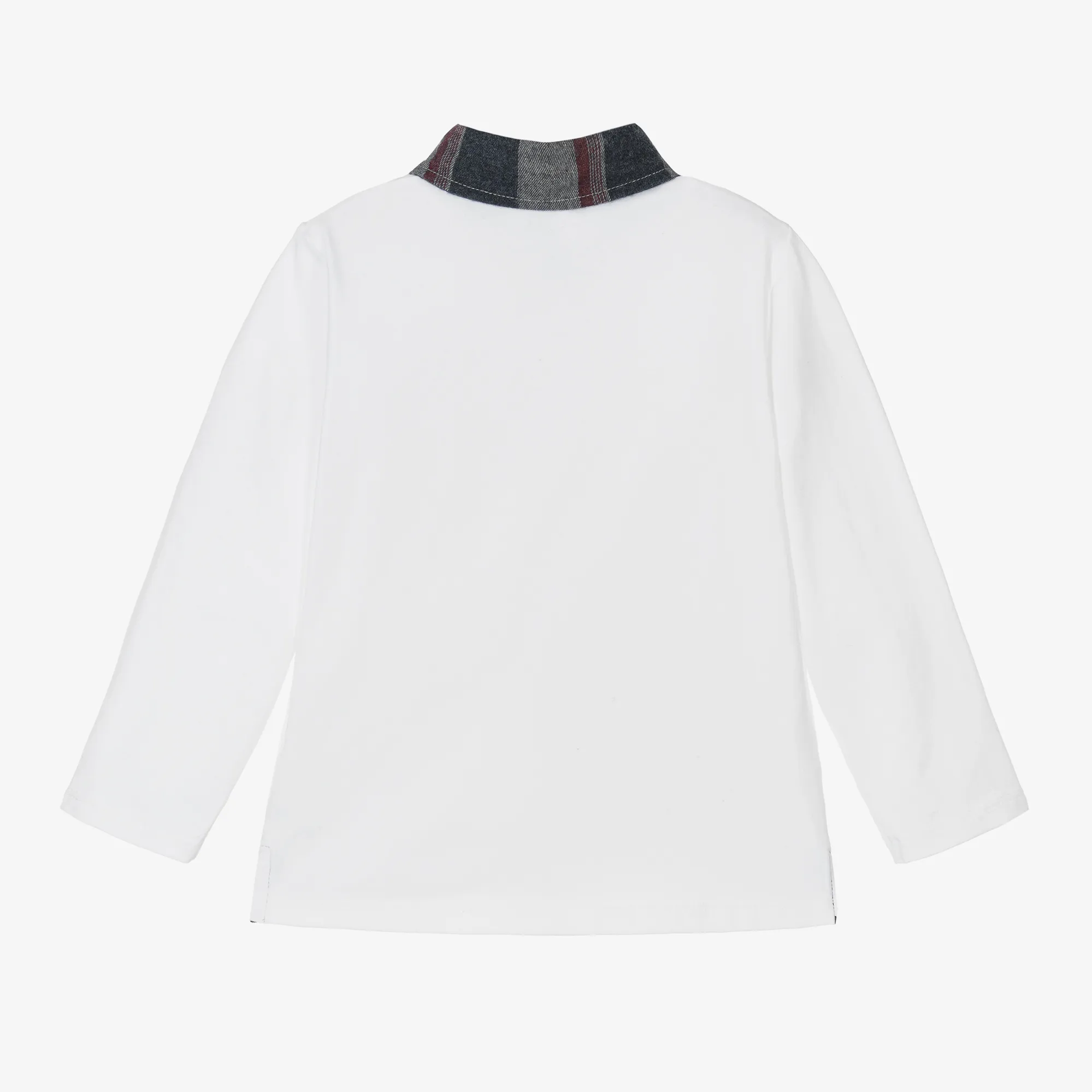 Boys White Cotton Polo Shirt