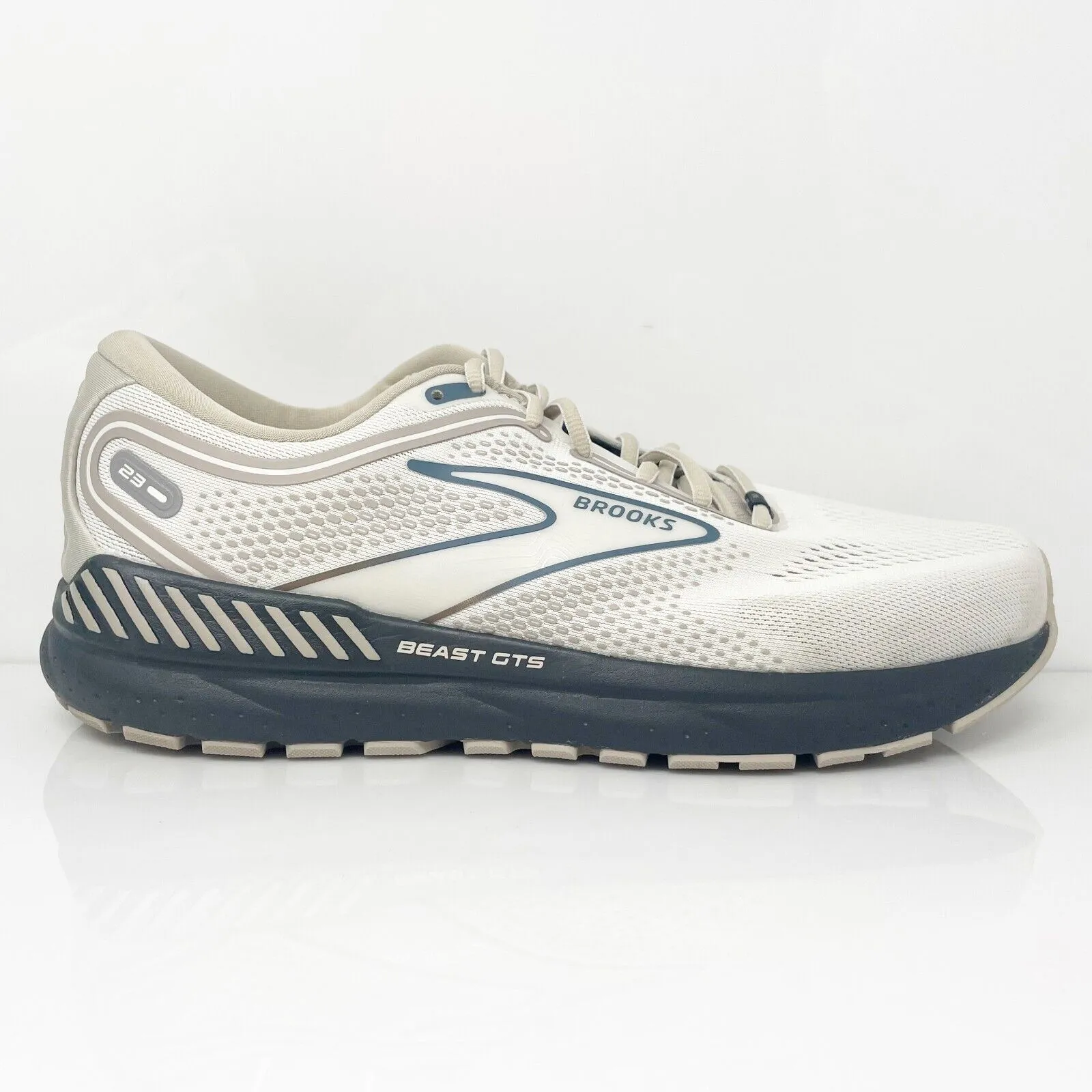 Brooks Mens Beast GTS 23 1104011D216 White Running Shoes Sneakers Size 10.5 D