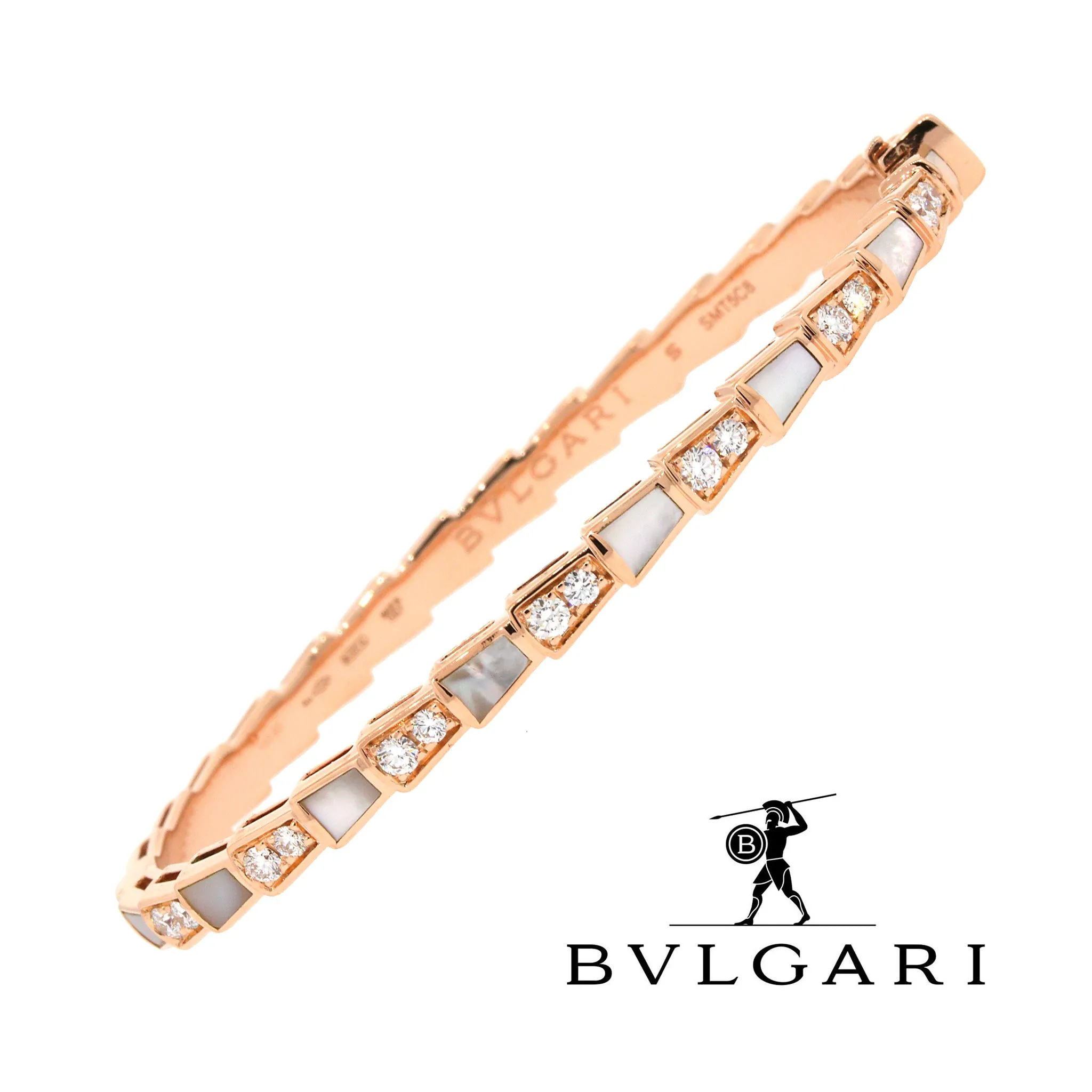 Bvlgari Serpenti Viper Diamond Bracelet with Mother of Pearl