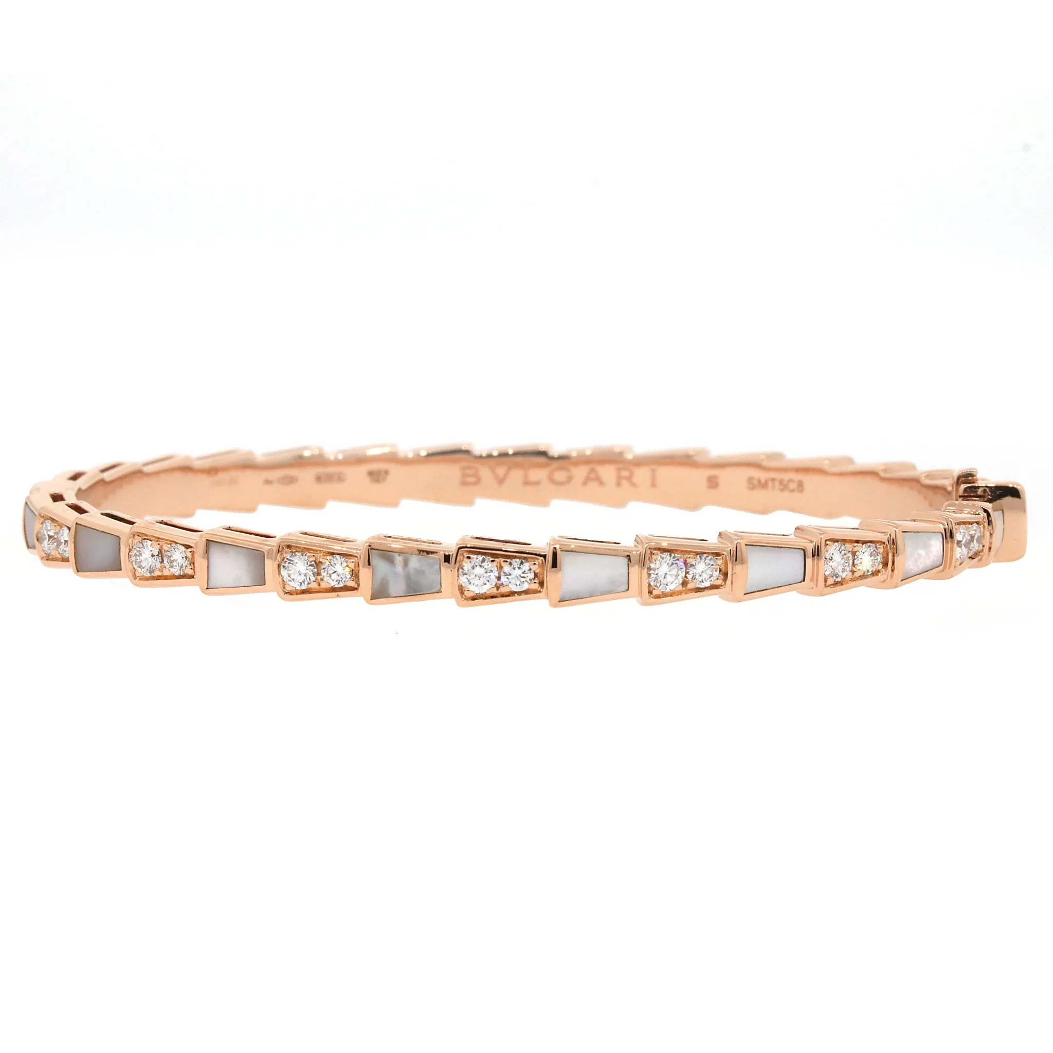 Bvlgari Serpenti Viper Diamond Bracelet with Mother of Pearl