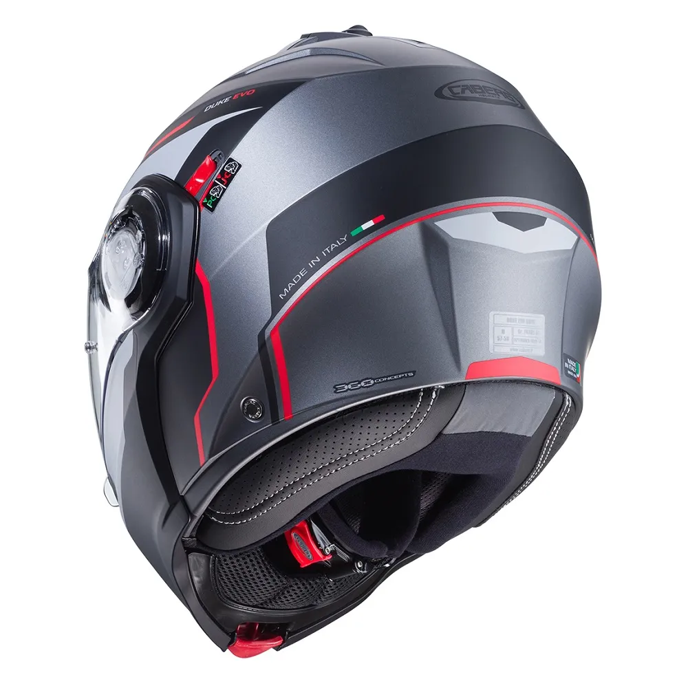 Caberg Duke Evo Move Helmet - Gun/Black/Red