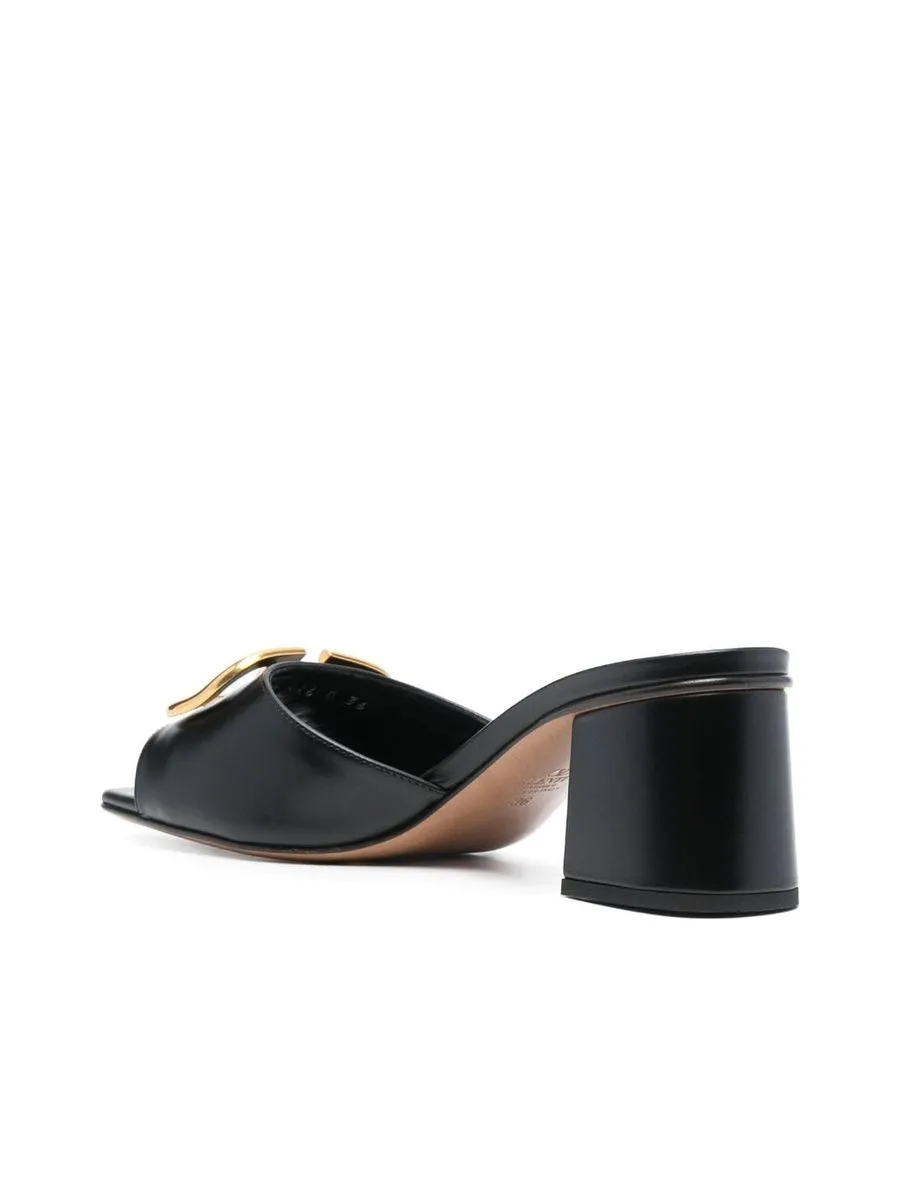 Calfskin Block Heel Sandals