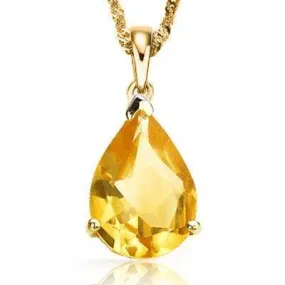 CAPTIVATING 0.5 CARAT TW (1 PCS) CITRINE 10K SOLID YELLOW GOLD PENDANT