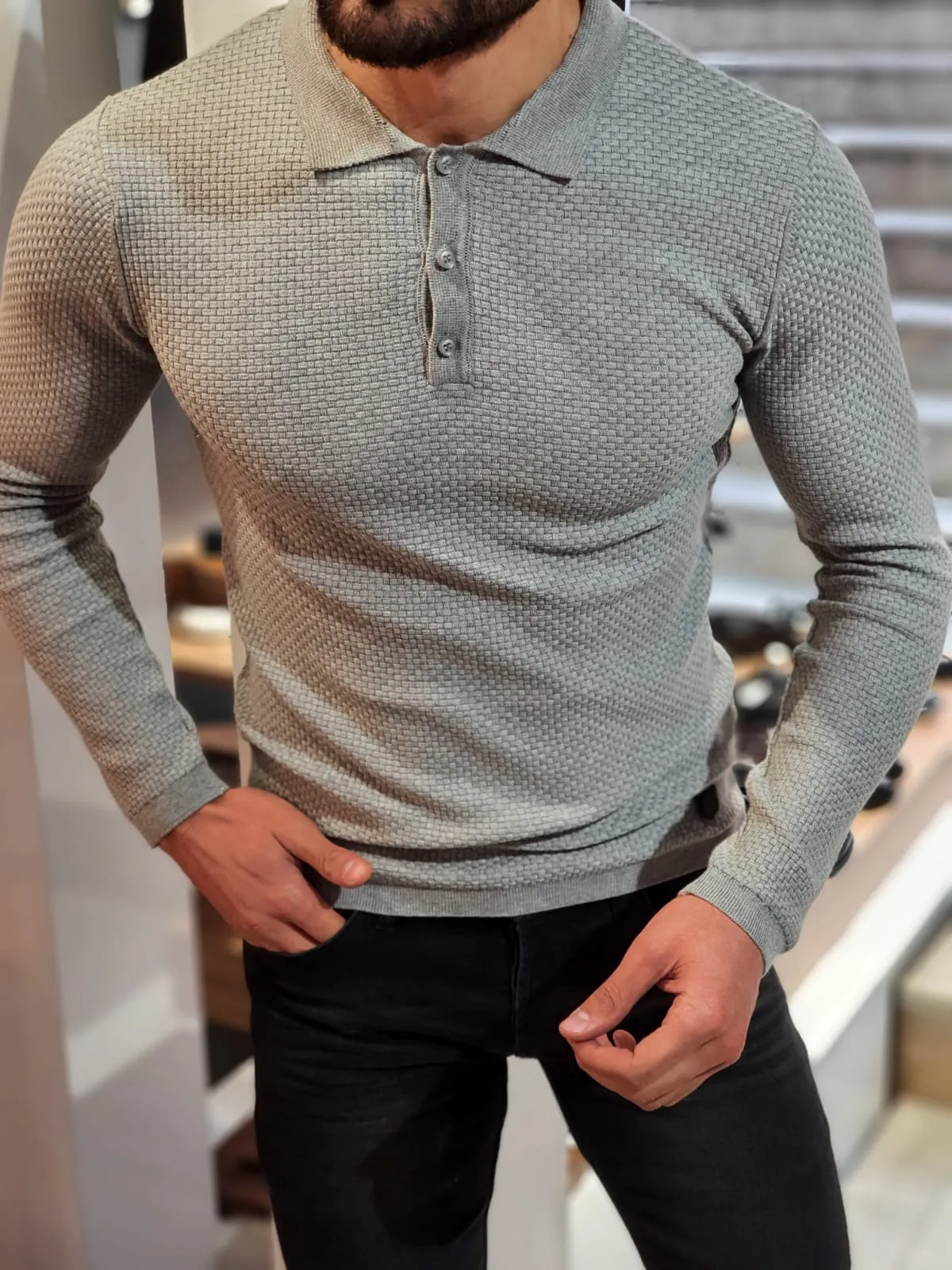 Carlos Slim-Fit Polo Sweater