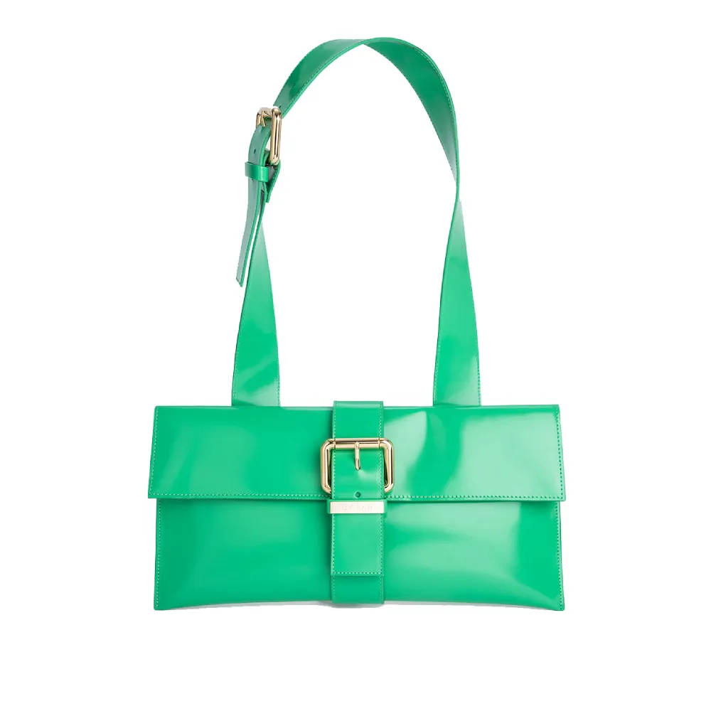 --Carol super green semi patent leather bag-