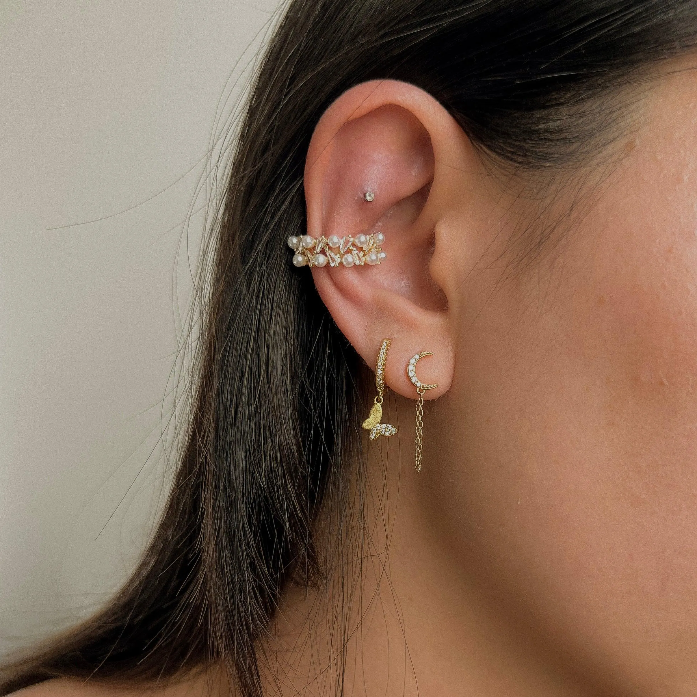 Cerise Pearly Ear Cuff - 3 Styles