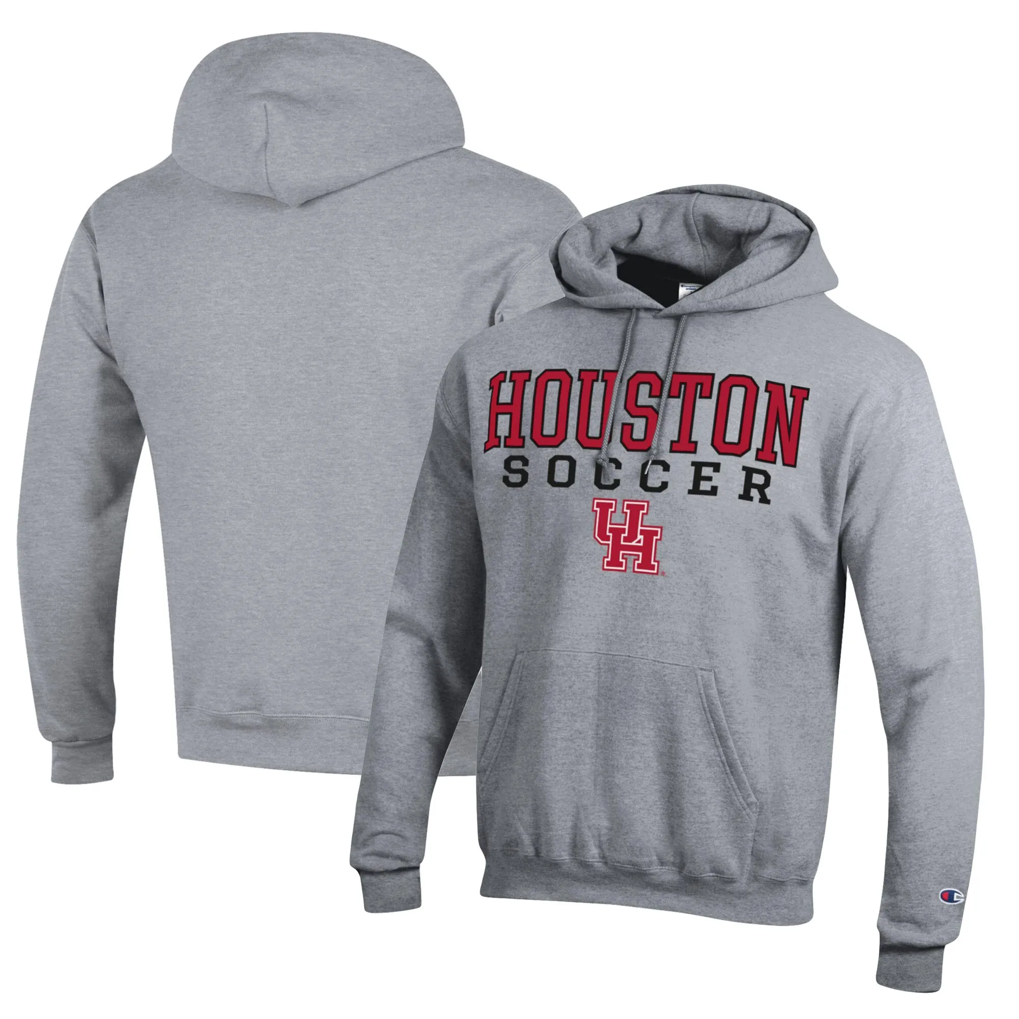 Champion Houston Cougars Heather Gray Soccer Stack Logo Powerblend Pullover Hoodie