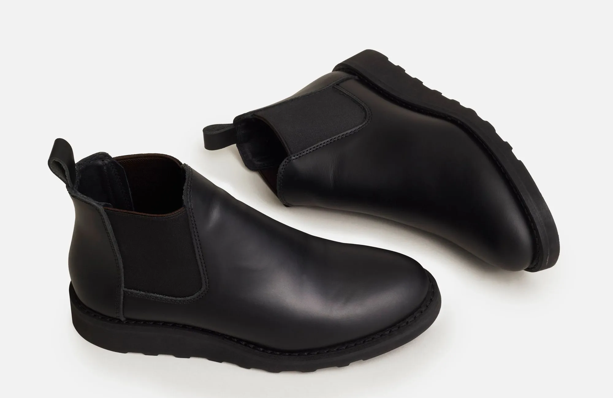 CLASSIC CHELSEA Women's Short Boot in Black Chapparal Leather     