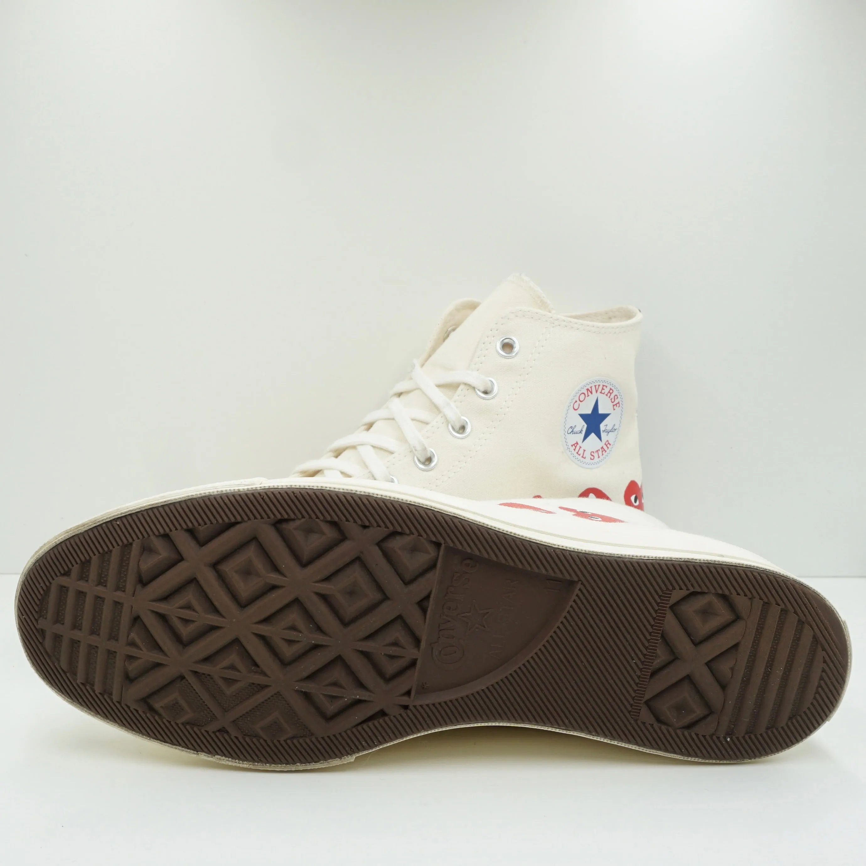 Comme Des Garons Play Converse Chuck Taylor 70 High Beige