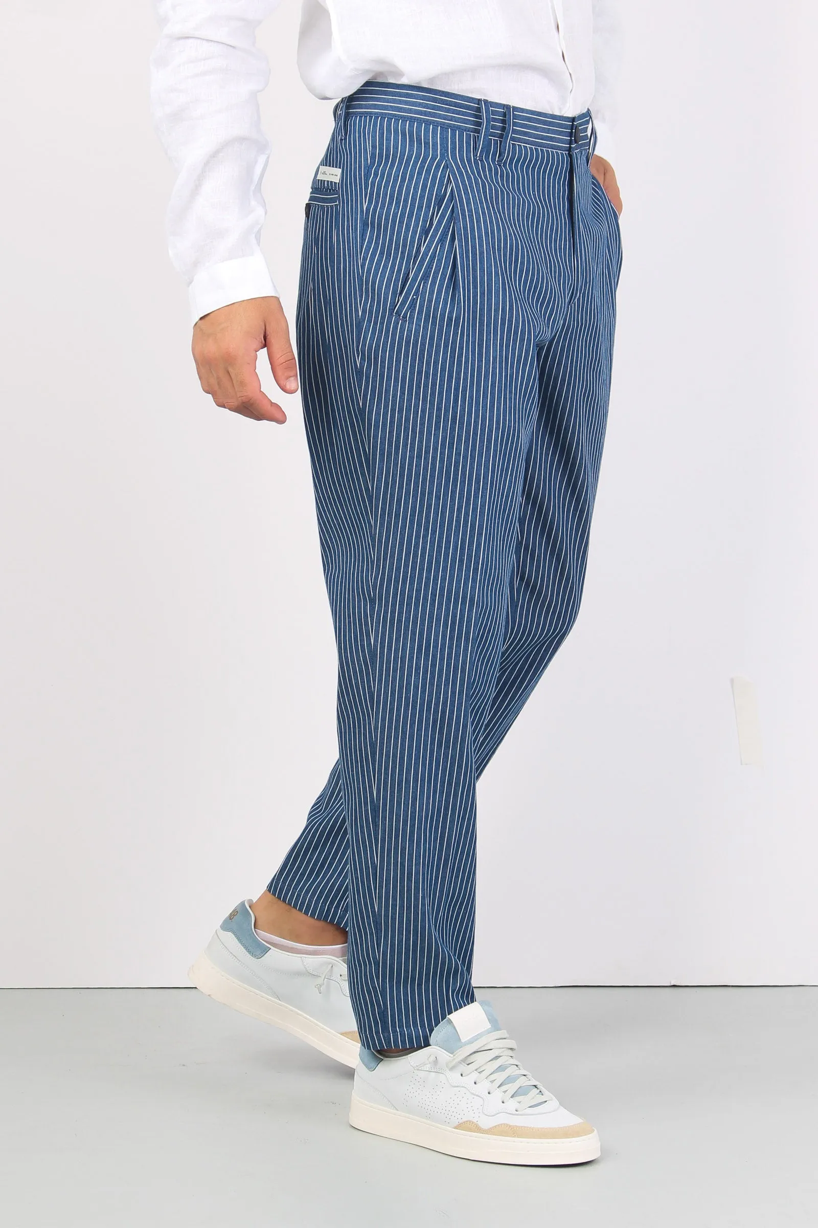 Company Pantalone Riga Blu/bianco