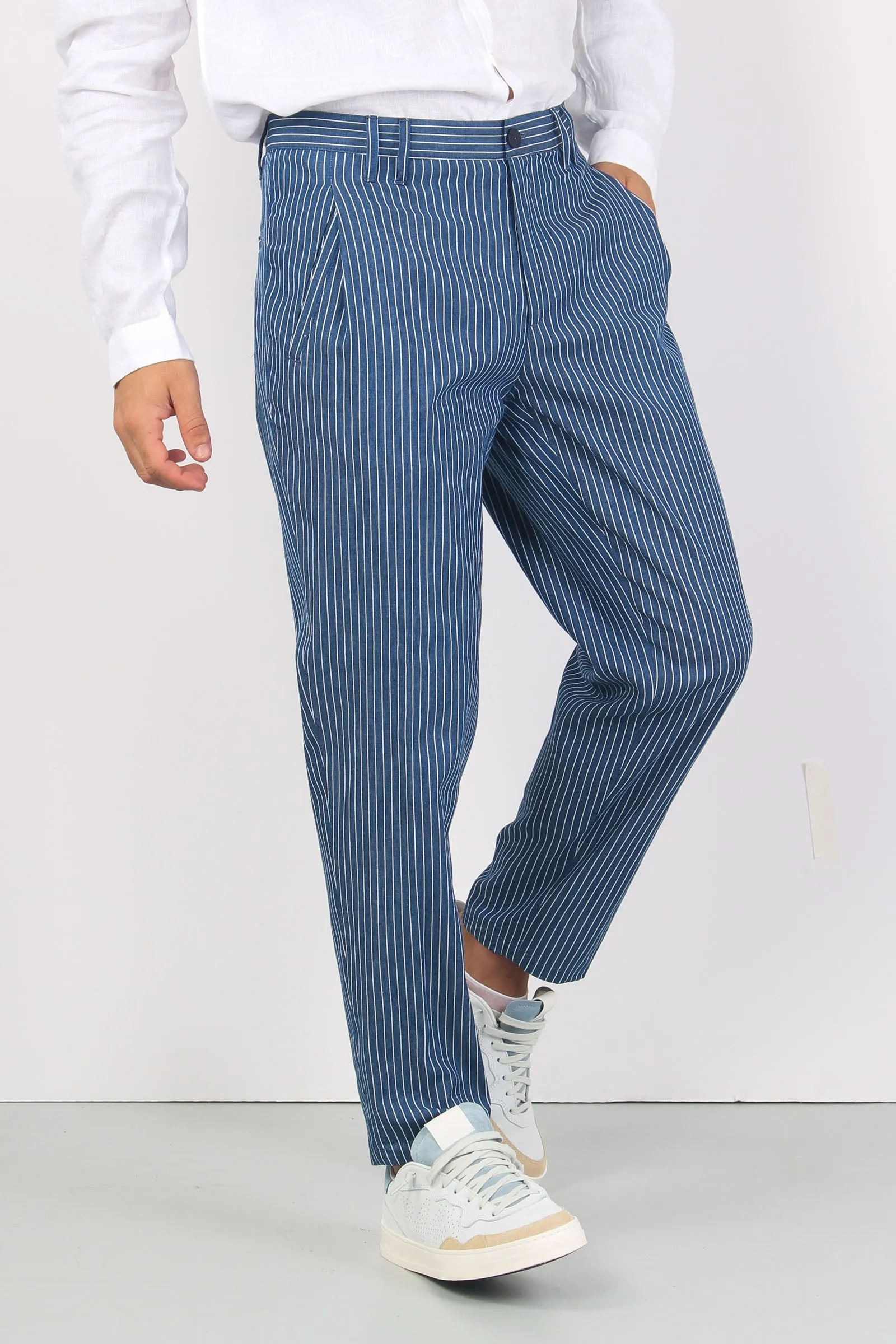 Company Pantalone Riga Blu/bianco