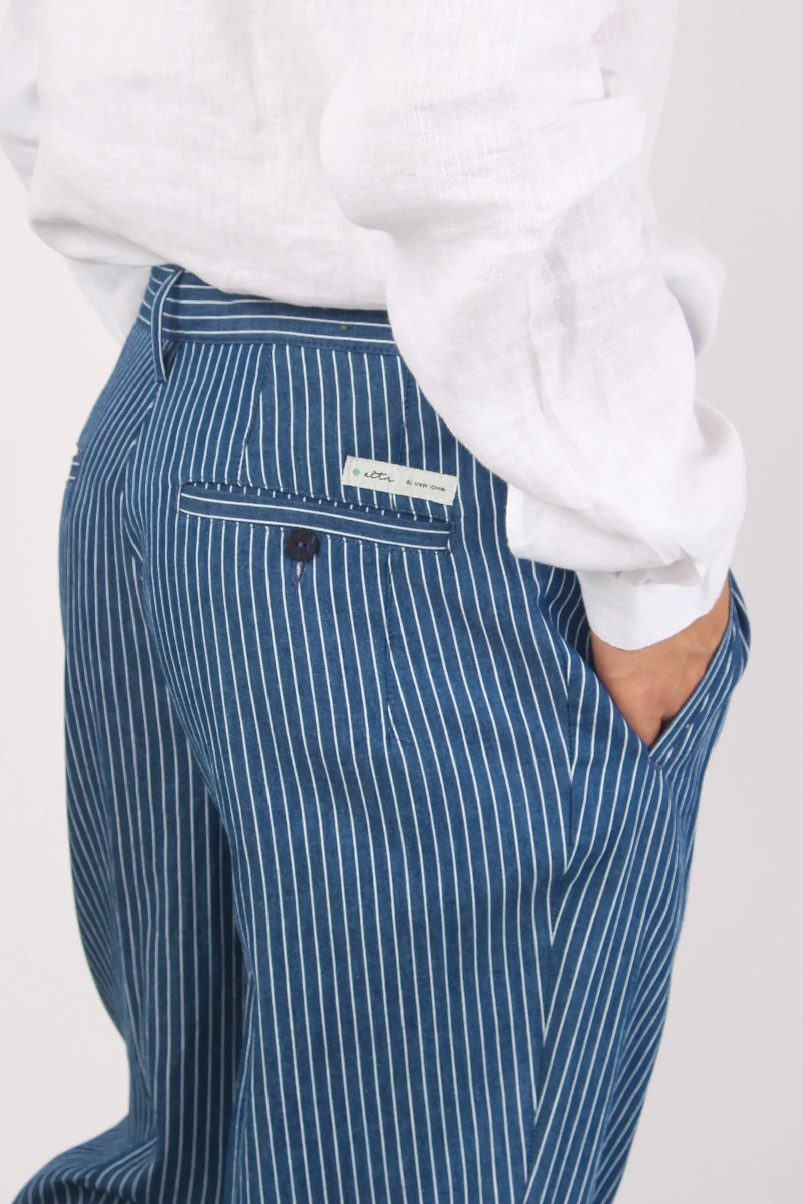 Company Pantalone Riga Blu/bianco