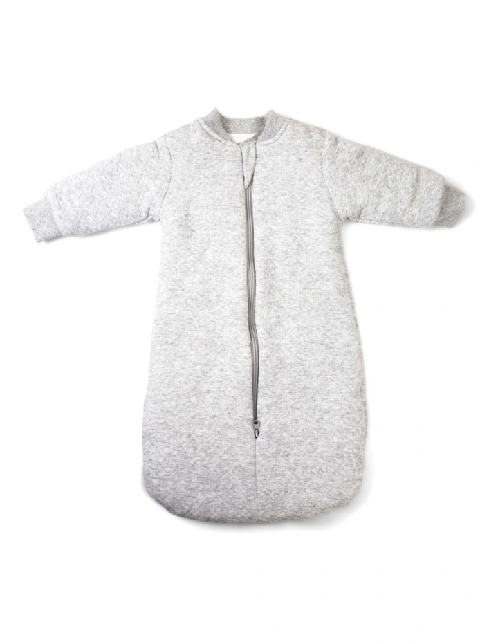 Cotton Sleeping Bag with Arms 3.0 TOG in Grey Marle/Grey Lines