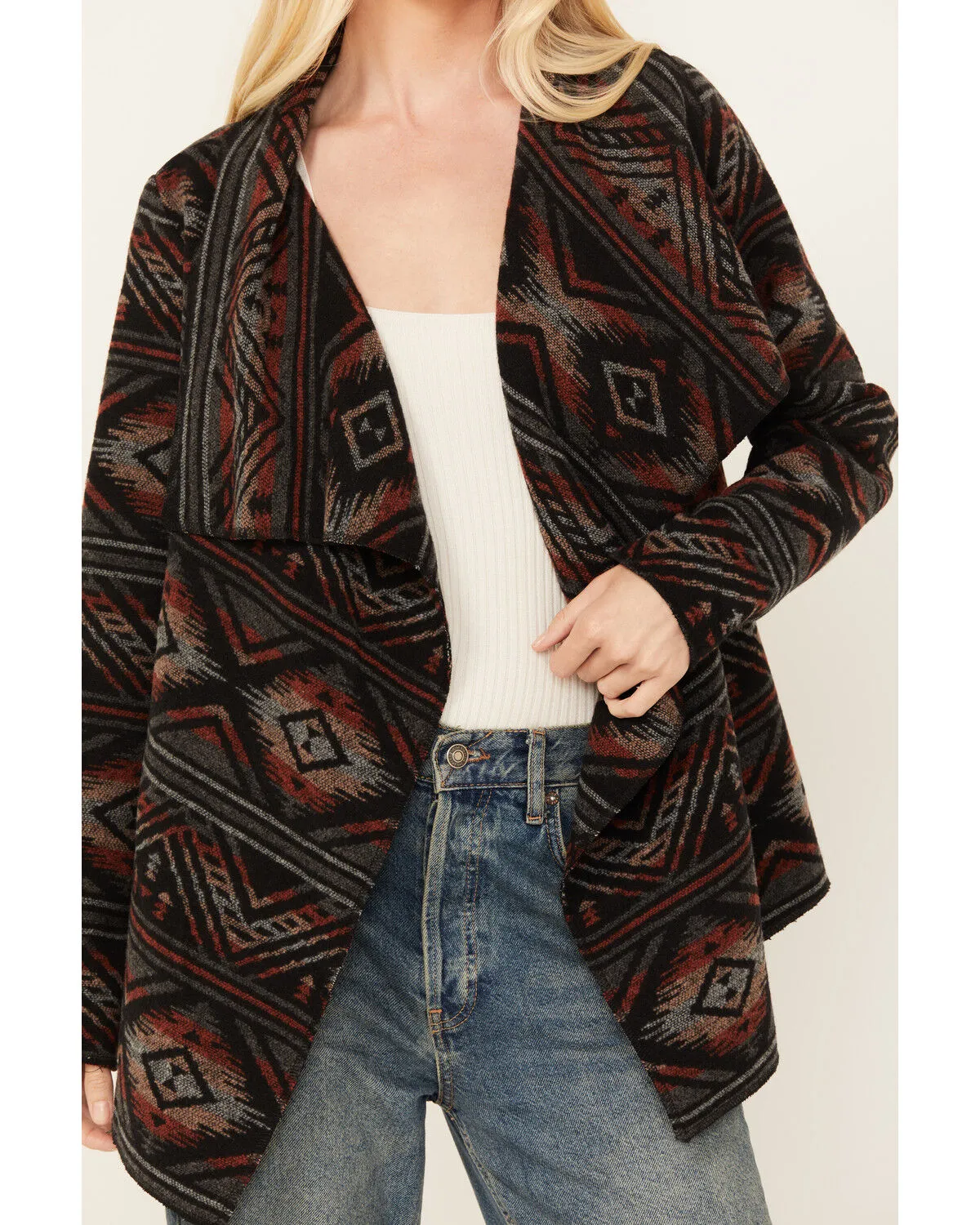 Cripple Creek Women's Southwestern print Blanket Wrap Jacket