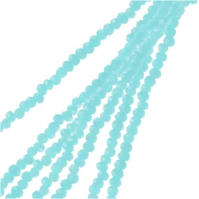 Crystal Beads, Faceted Rondelle 1.5x2.5mm, Opaque Blue (2 Strands)