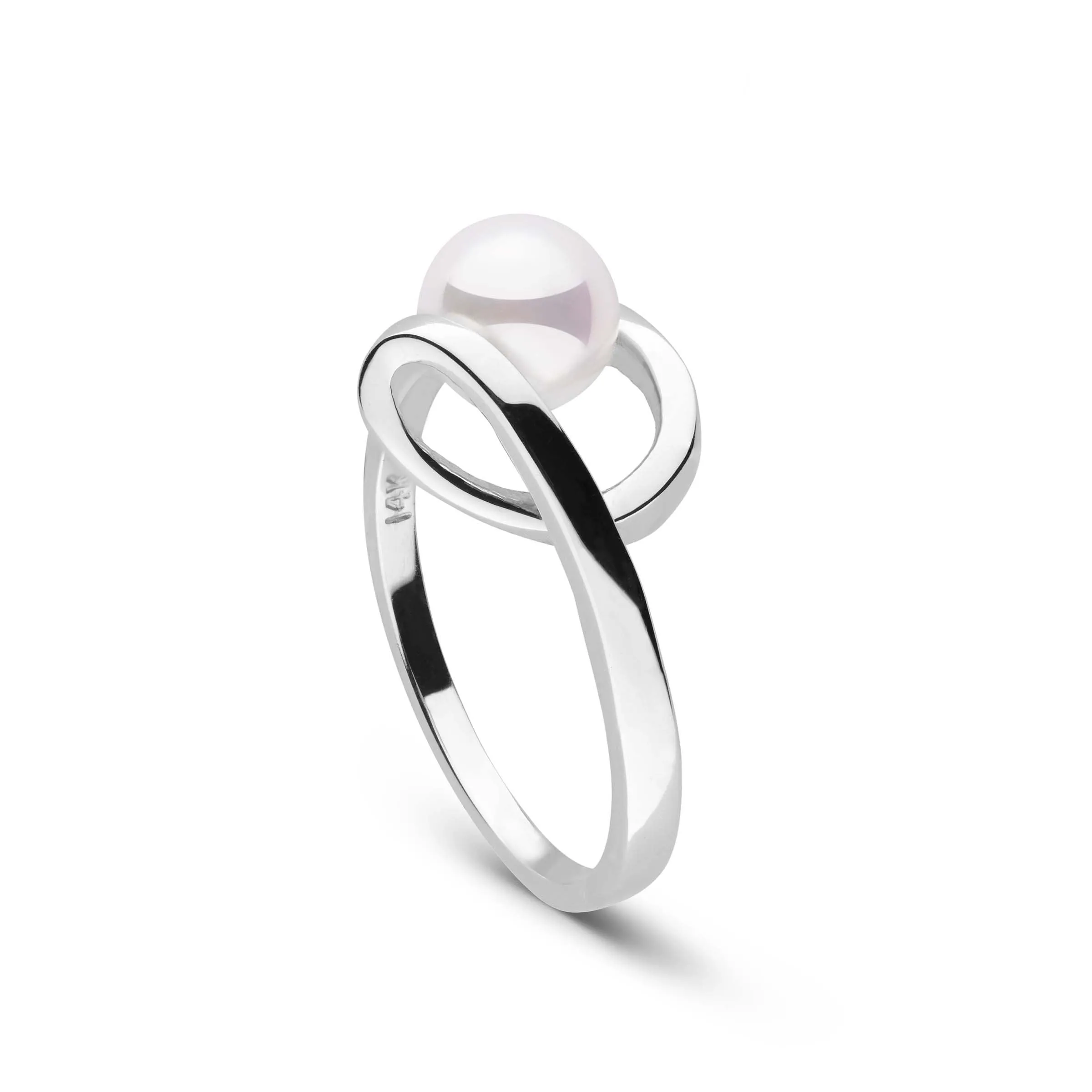 Cursive Collection Akoya Pearl Ring