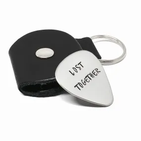 Custom Hand Stamped Guitar Pick w/ Key Chain Case