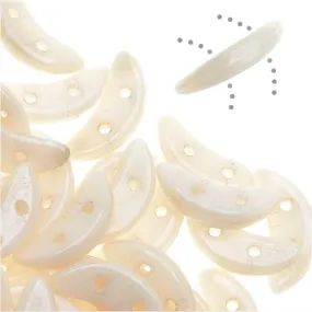 CzechMates Glass, 2-Hole Crescent Beads 10x4.5mm, Opaque Champagne Luster (2.5 Tube)