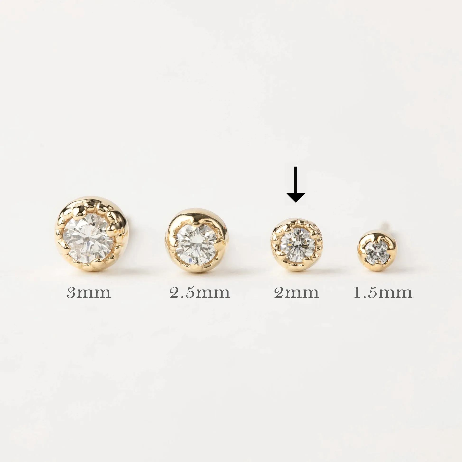 Dahlia 2mm Birthstone Stud Earrings