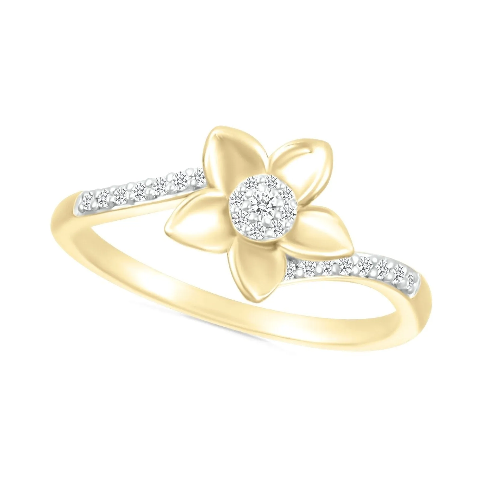 Daisy Ring with Diamond Center and Band