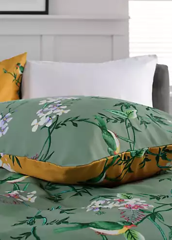 Deyongs Bird Garden 200 Thread Count Duvet Cover Set - Sage & Gold | Kaleidoscope