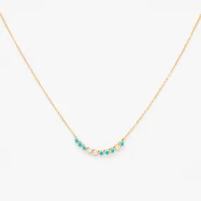 Diamond and Turquoise Rounds Chain Necklace